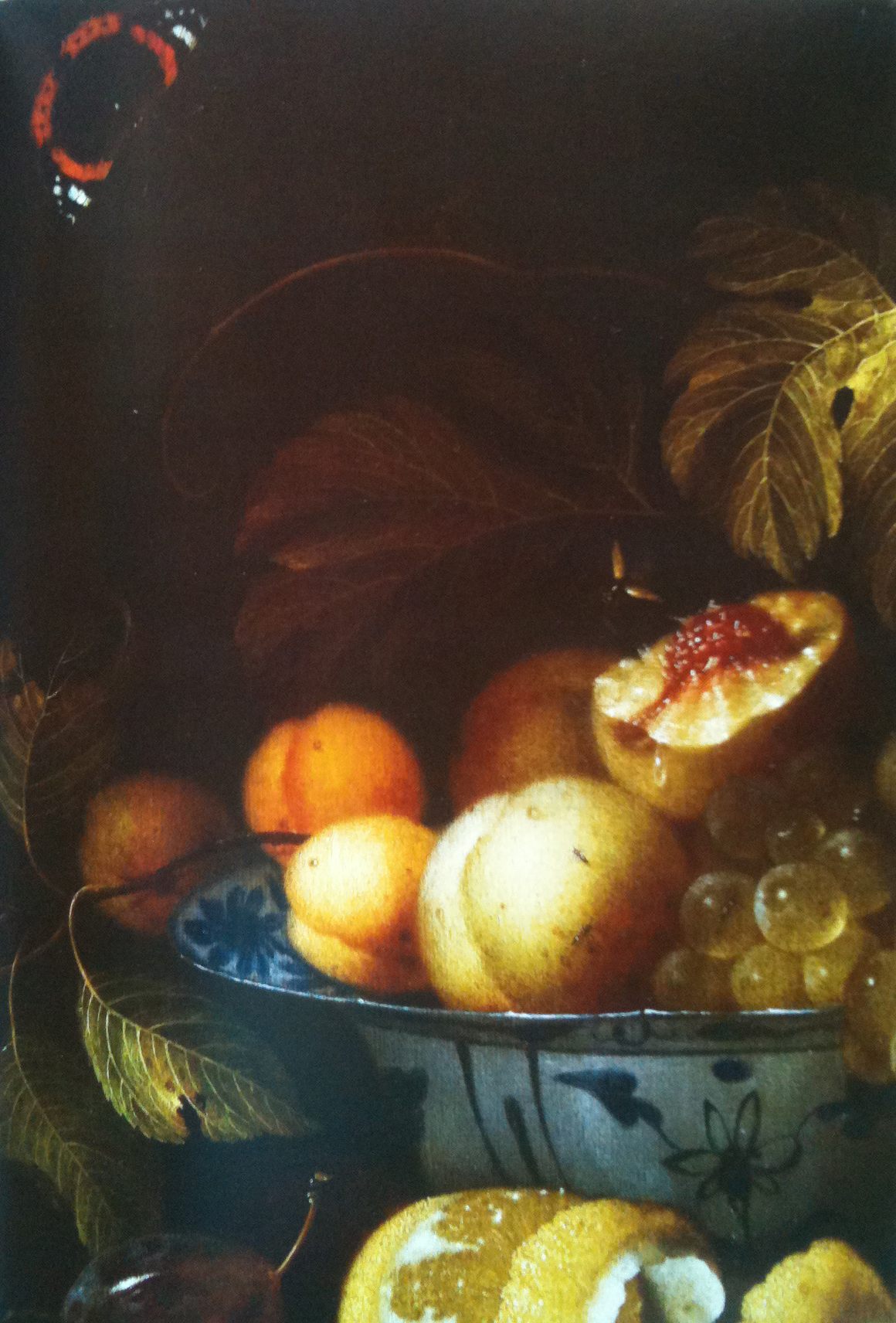 Йоханнес Борман «Натюрморт с фруктами в китайской вазе и бабочкой» 