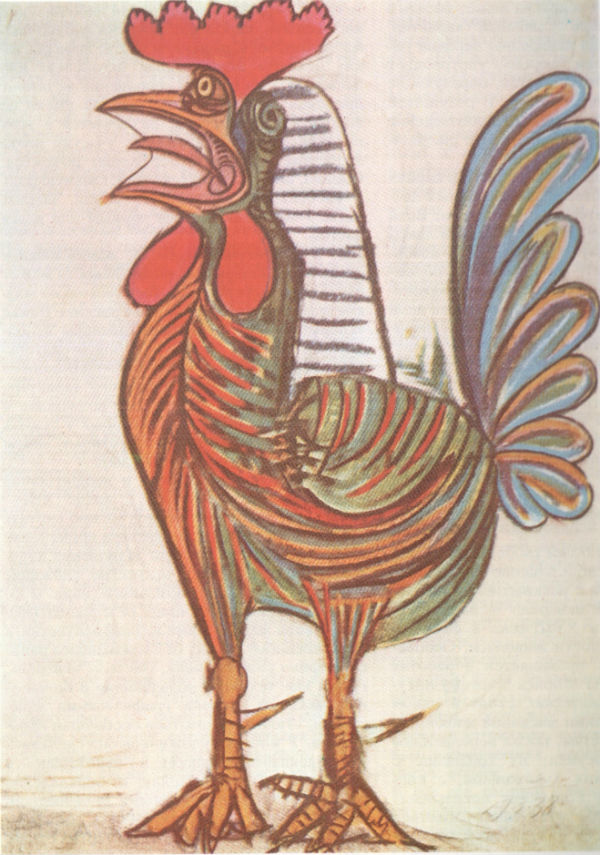 Пикассо Петух 1938 пастель.