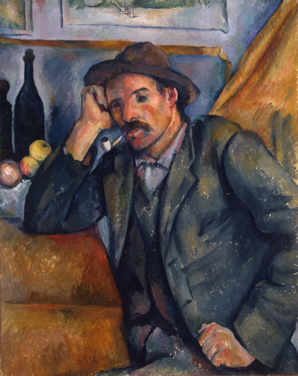 Облокотившийся курильщик (1895-1900) акварель.