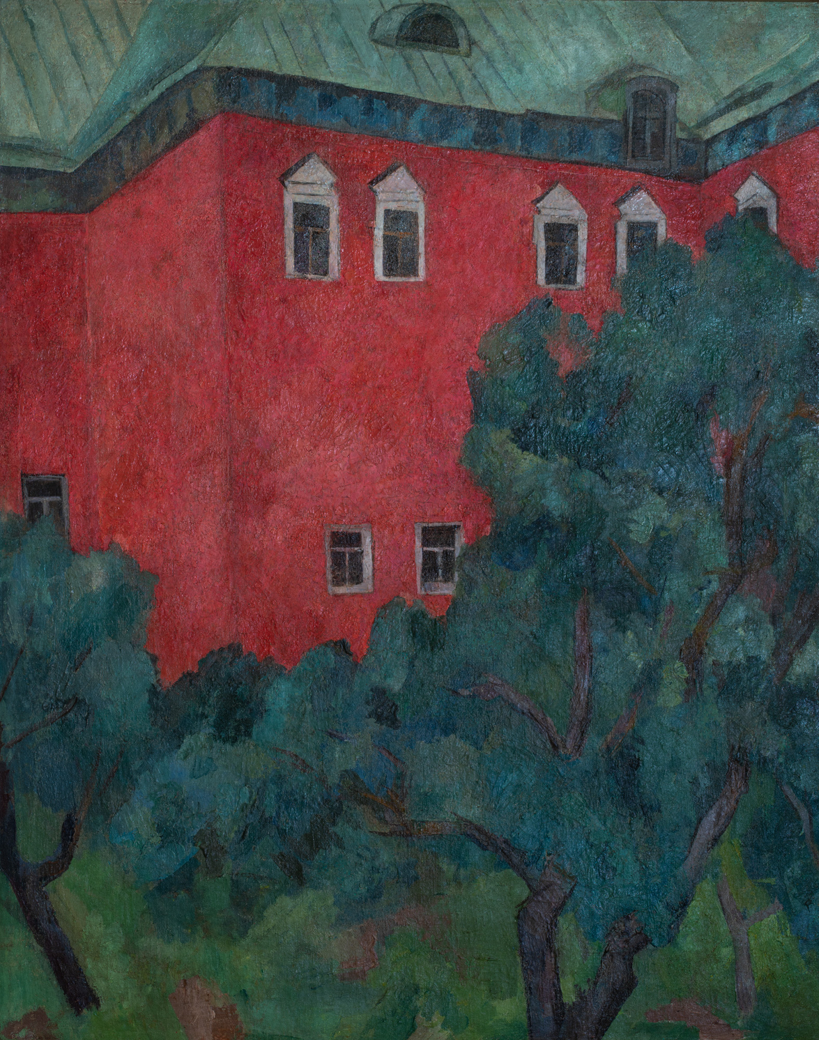 РОБЕРТ ФАЛЬК (1886–1956)
Пейзаж с красным домом. Около 1910
Холст, масло. 80 × 64,5 см